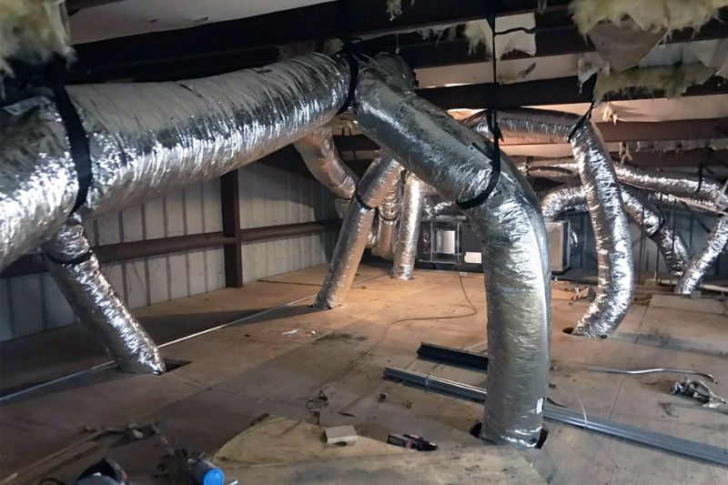 air ductwork in an attic