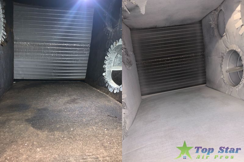 before and after of commercial duct cleaning