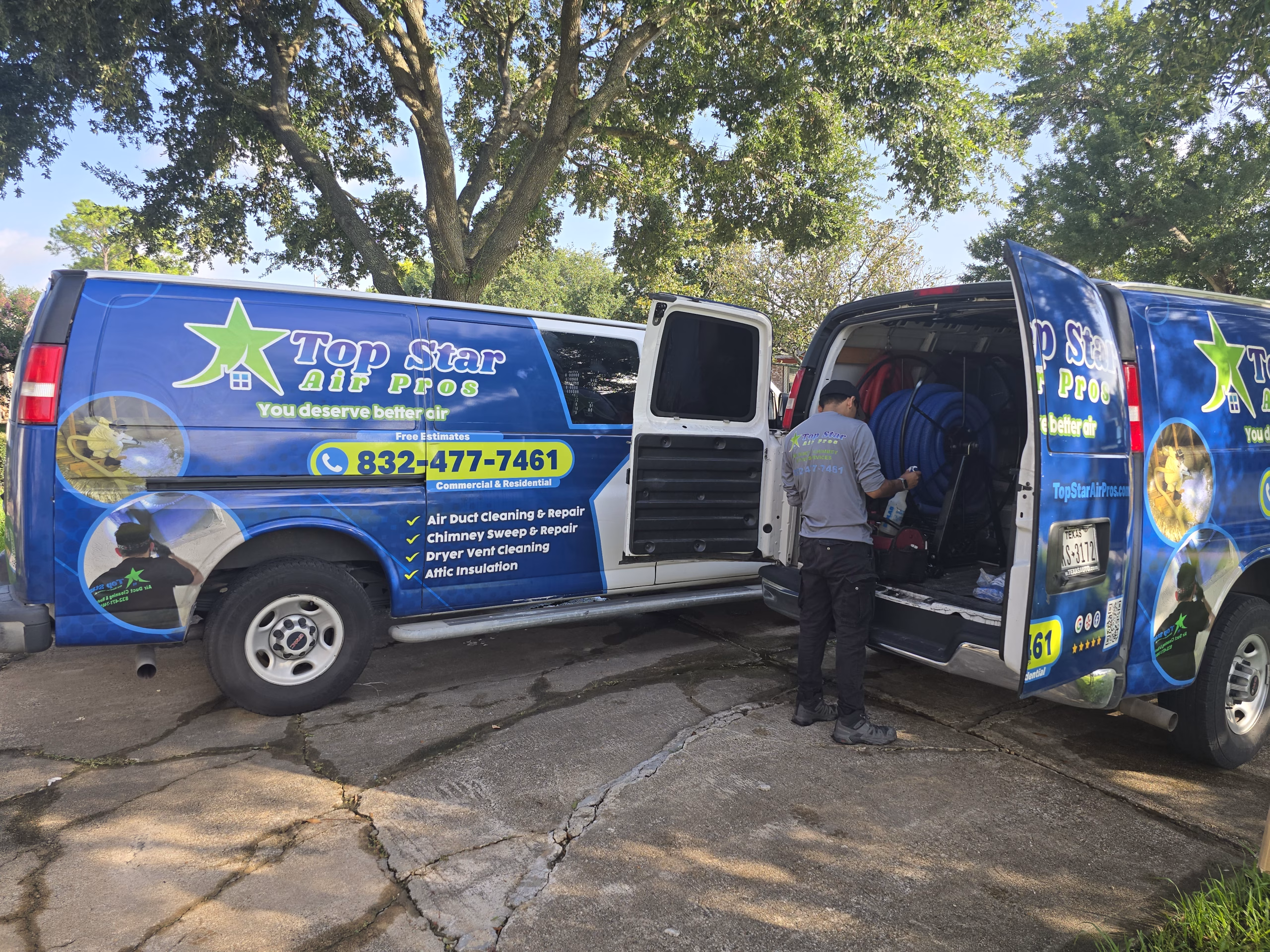 Top Star Air Pros technicians preparing equipment before service appointment
