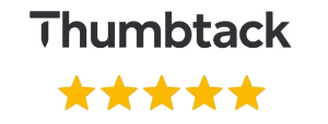 Thumbtack logo with five stars, symbolizing quality.