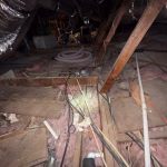 Attic before cleaning and insulation installation in Pasadena TX